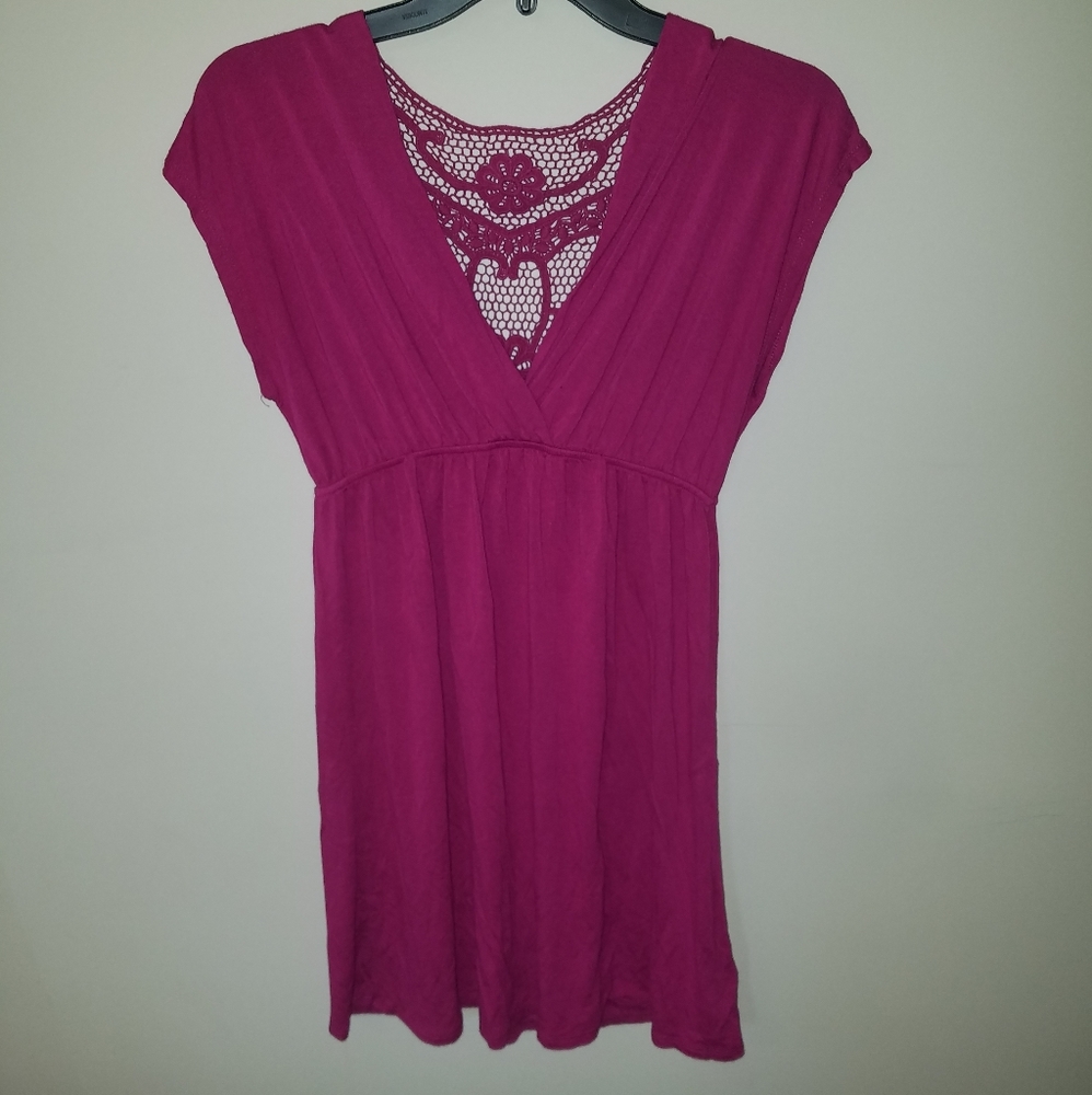 21 swim coverup. Crochet Back Pink
